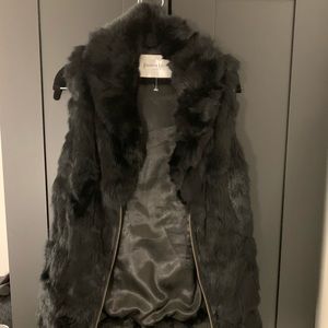 Patrizia Luca Milano black fur vest